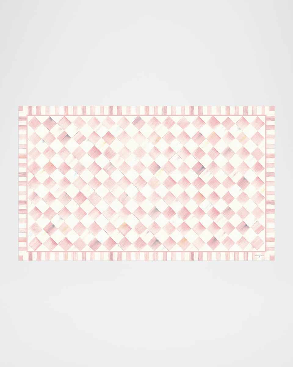 Rosy Check Floor Mat, 3' x 5'